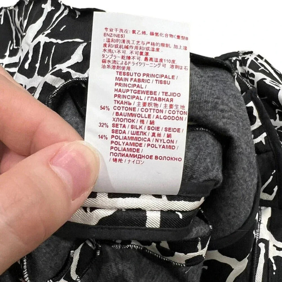 Marni Black Abstract Print Plunge Neckline Silk Blend Blouse XS - Picture 5 of 5